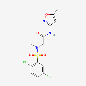 molecular formula C13H13Cl2N3O4S B5691451 N~2~-[(2,5-dichlorophenyl)sulfonyl]-N~2~-methyl-N~1~-(5-methyl-3-isoxazolyl)glycinamide 
