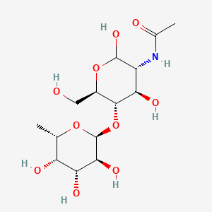 molecular formula C14H25NO10 B569146 2-Acetamido-2-deoxy-4-O-(a-L-fucopyranosyl)-D-glucopyranose CAS No. 76211-71-7