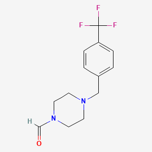 molecular formula C13H15F3N2O B5691496 4-[4-(trifluoromethyl)benzyl]-1-piperazinecarbaldehyde 