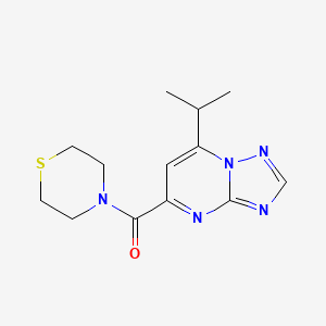 molecular formula C13H17N5OS B5691498 7-isopropyl-5-(4-thiomorpholinylcarbonyl)[1,2,4]triazolo[1,5-a]pyrimidine 