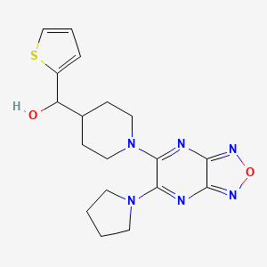 molecular formula C18H22N6O2S B5691503 {1-[6-(1-pyrrolidinyl)[1,2,5]oxadiazolo[3,4-b]pyrazin-5-yl]-4-piperidinyl}(2-thienyl)methanol 