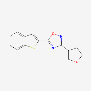molecular formula C14H12N2O2S B5691517 5-(1-benzothien-2-yl)-3-(tetrahydrofuran-3-yl)-1,2,4-oxadiazole 