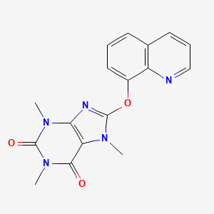 1,3,7-trimethyl-8-(8-quinolinyloxy)-3,7-dihydro-1H-purine-2,6-dione