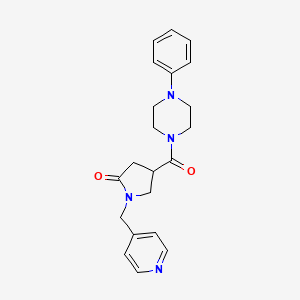 molecular formula C21H24N4O2 B5691551 4-[(4-phenyl-1-piperazinyl)carbonyl]-1-(4-pyridinylmethyl)-2-pyrrolidinone 