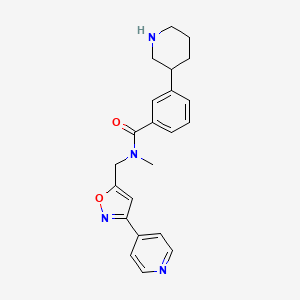 molecular formula C22H24N4O2 B5691638 N-methyl-3-piperidin-3-yl-N-[(3-pyridin-4-ylisoxazol-5-yl)methyl]benzamide 