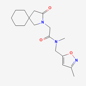 molecular formula C17H25N3O3 B5691699 N-methyl-N-[(3-methylisoxazol-5-yl)methyl]-2-(3-oxo-2-azaspiro[4.5]dec-2-yl)acetamide 