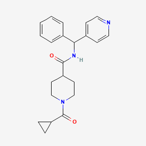molecular formula C22H25N3O2 B5691703 1-(cyclopropylcarbonyl)-N-[phenyl(4-pyridinyl)methyl]-4-piperidinecarboxamide 