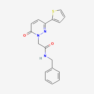 molecular formula C17H15N3O2S B5691709 N-benzyl-2-[6-oxo-3-(2-thienyl)-1(6H)-pyridazinyl]acetamide 