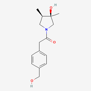 molecular formula C15H21NO3 B5691714 (3R*,4R*)-1-{[4-(hydroxymethyl)phenyl]acetyl}-3,4-dimethyl-3-pyrrolidinol 