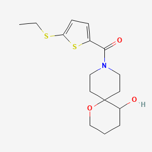 molecular formula C16H23NO3S2 B5691723 9-{[5-(ethylthio)-2-thienyl]carbonyl}-1-oxa-9-azaspiro[5.5]undecan-5-ol 