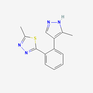 molecular formula C13H12N4S B5691729 2-methyl-5-[2-(3-methyl-1H-pyrazol-4-yl)phenyl]-1,3,4-thiadiazole 