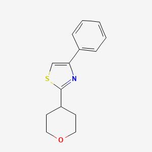 molecular formula C14H15NOS B5691733 4-phenyl-2-(tetrahydro-2H-pyran-4-yl)-1,3-thiazole CAS No. 88571-78-2