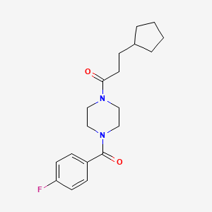 molecular formula C19H25FN2O2 B5691738 1-(3-cyclopentylpropanoyl)-4-(4-fluorobenzoyl)piperazine 