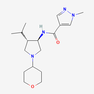 molecular formula C17H28N4O2 B5691741 N-[rel-(3R,4S)-4-isopropyl-1-(tetrahydro-2H-pyran-4-yl)-3-pyrrolidinyl]-1-methyl-1H-pyrazole-4-carboxamide hydrochloride 