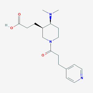 molecular formula C18H27N3O3 B5691770 3-[(3R*,4S*)-4-(dimethylamino)-1-(3-pyridin-4-ylpropanoyl)piperidin-3-yl]propanoic acid 