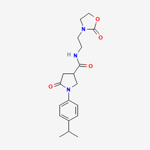 molecular formula C19H25N3O4 B5691777 1-(4-isopropylphenyl)-5-oxo-N-[2-(2-oxo-1,3-oxazolidin-3-yl)ethyl]-3-pyrrolidinecarboxamide 