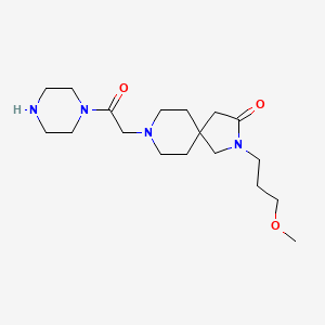 molecular formula C18H32N4O3 B5691778 2-(3-methoxypropyl)-8-[2-oxo-2-(1-piperazinyl)ethyl]-2,8-diazaspiro[4.5]decan-3-one dihydrochloride 