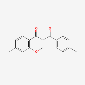 molecular formula C18H14O3 B5691810 7-methyl-3-(4-methylbenzoyl)-4H-chromen-4-one 