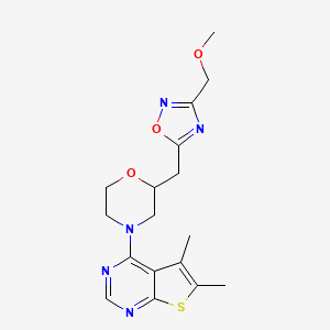 molecular formula C17H21N5O3S B5691831 4-(2-{[3-(methoxymethyl)-1,2,4-oxadiazol-5-yl]methyl}morpholin-4-yl)-5,6-dimethylthieno[2,3-d]pyrimidine 