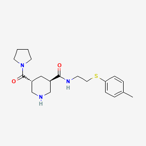 (3R*,5R*)-N-{2-[(4-methylphenyl)thio]ethyl}-5-(pyrrolidin-1-ylcarbonyl)piperidine-3-carboxamide