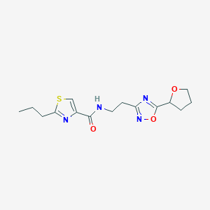 molecular formula C15H20N4O3S B5691882 2-propyl-N-{2-[5-(tetrahydro-2-furanyl)-1,2,4-oxadiazol-3-yl]ethyl}-1,3-thiazole-4-carboxamide 