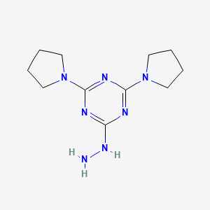 molecular formula C11H19N7 B5691887 2-hydrazino-4,6-di-1-pyrrolidinyl-1,3,5-triazine 