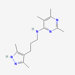 molecular formula C15H23N5 B5691902 N-[3-(3,5-dimethyl-1H-pyrazol-4-yl)propyl]-2,5,6-trimethylpyrimidin-4-amine 