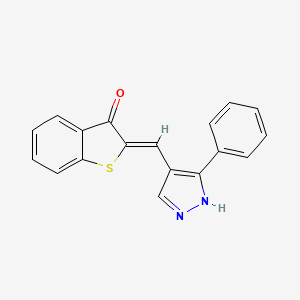 molecular formula C18H12N2OS B5691903 2-[(3-phenyl-1H-pyrazol-4-yl)methylene]-1-benzothiophen-3(2H)-one 