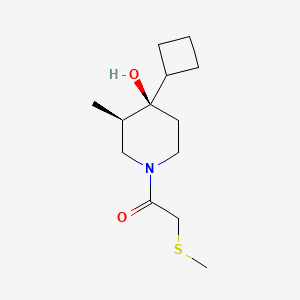 molecular formula C13H23NO2S B5691919 (3R*,4R*)-4-cyclobutyl-3-methyl-1-[(methylthio)acetyl]-4-piperidinol 