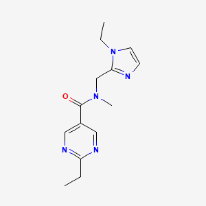 molecular formula C14H19N5O B5691922 2-ethyl-N-[(1-ethyl-1H-imidazol-2-yl)methyl]-N-methyl-5-pyrimidinecarboxamide 