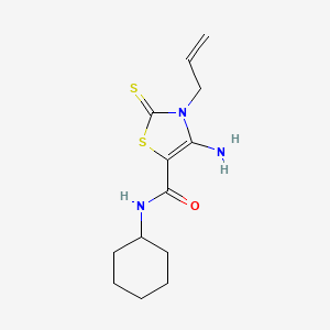 molecular formula C13H19N3OS2 B5691932 3-allyl-4-amino-N-cyclohexyl-2-thioxo-2,3-dihydro-1,3-thiazole-5-carboxamide CAS No. 618076-62-3