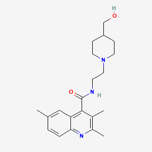 molecular formula C21H29N3O2 B5691961 N-{2-[4-(hydroxymethyl)-1-piperidinyl]ethyl}-2,3,6-trimethyl-4-quinolinecarboxamide 