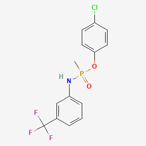 molecular formula C14H12ClF3NO2P B5691985 4-chlorophenyl P-methyl-N-[3-(trifluoromethyl)phenyl]phosphonamidoate 
