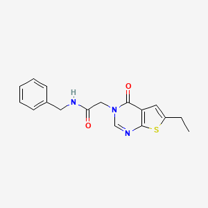 molecular formula C17H17N3O2S B5691987 N-benzyl-2-(6-ethyl-4-oxothieno[2,3-d]pyrimidin-3(4H)-yl)acetamide 