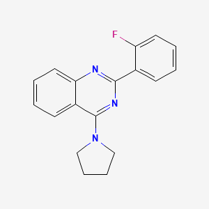 molecular formula C18H16FN3 B5692023 2-(2-fluorophenyl)-4-(1-pyrrolidinyl)quinazoline 