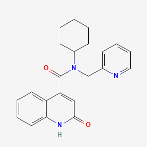 molecular formula C22H23N3O2 B5692031 N-cyclohexyl-2-oxo-N-(2-pyridinylmethyl)-1,2-dihydro-4-quinolinecarboxamide 