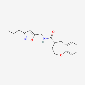 molecular formula C18H22N2O3 B5692037 N-[(3-propylisoxazol-5-yl)methyl]-2,3,4,5-tetrahydro-1-benzoxepine-4-carboxamide 