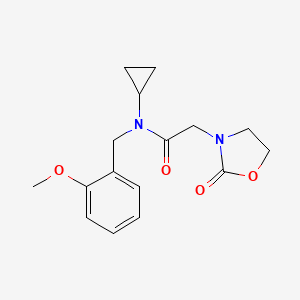 molecular formula C16H20N2O4 B5692038 N-cyclopropyl-N-(2-methoxybenzyl)-2-(2-oxo-1,3-oxazolidin-3-yl)acetamide 