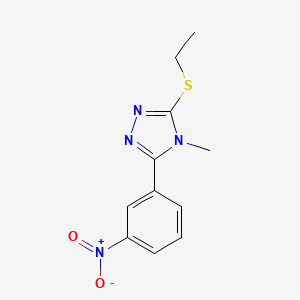 molecular formula C11H12N4O2S B5692057 3-(ethylthio)-4-methyl-5-(3-nitrophenyl)-4H-1,2,4-triazole 
