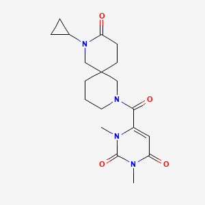 molecular formula C19H26N4O4 B5692099 6-[(8-cyclopropyl-9-oxo-2,8-diazaspiro[5.5]undec-2-yl)carbonyl]-1,3-dimethylpyrimidine-2,4(1H,3H)-dione 