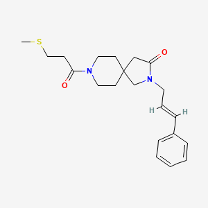 molecular formula C21H28N2O2S B5692165 8-[3-(methylthio)propanoyl]-2-[(2E)-3-phenyl-2-propen-1-yl]-2,8-diazaspiro[4.5]decan-3-one 