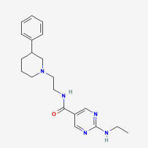 molecular formula C20H27N5O B5692173 2-(ethylamino)-N-[2-(3-phenyl-1-piperidinyl)ethyl]-5-pyrimidinecarboxamide 