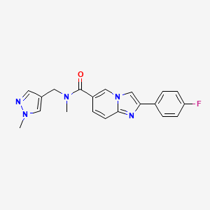 2-(4-fluorophenyl)-N-methyl-N-[(1-methyl-1H-pyrazol-4-yl)methyl]imidazo[1,2-a]pyridine-6-carboxamide
