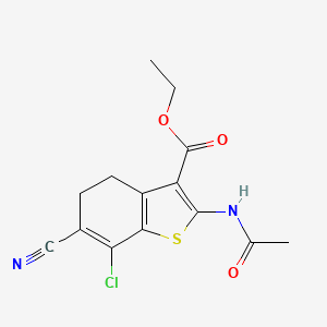 ethyl 2-(acetylamino)-7-chloro-6-cyano-4,5-dihydro-1-benzothiophene-3-carboxylate