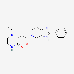 molecular formula C20H25N5O2 B5692198 4-ethyl-3-[2-oxo-2-(2-phenyl-1,4,6,7-tetrahydro-5H-imidazo[4,5-c]pyridin-5-yl)ethyl]piperazin-2-one 