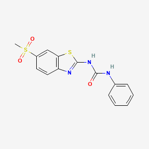 molecular formula C15H13N3O3S2 B5692241 N-[6-(methylsulfonyl)-1,3-benzothiazol-2-yl]-N'-phenylurea 