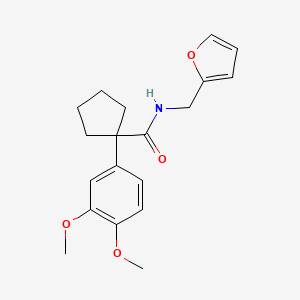 molecular formula C19H23NO4 B5692250 1-(3,4-dimethoxyphenyl)-N-(2-furylmethyl)cyclopentanecarboxamide 