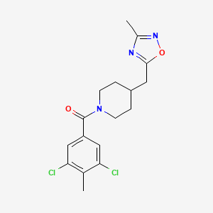 molecular formula C17H19Cl2N3O2 B5692265 1-(3,5-dichloro-4-methylbenzoyl)-4-[(3-methyl-1,2,4-oxadiazol-5-yl)methyl]piperidine 