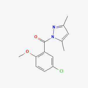 molecular formula C13H13ClN2O2 B5692311 1-(5-chloro-2-methoxybenzoyl)-3,5-dimethyl-1H-pyrazole 