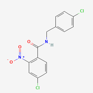 molecular formula C14H10Cl2N2O3 B5692337 4-chloro-N-(4-chlorobenzyl)-2-nitrobenzamide 